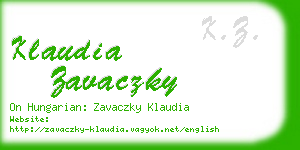 klaudia zavaczky business card